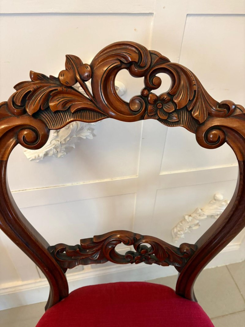 Outstanding Quality Set of 10 Antique Victorian Carved Mahogany Dining Chairs - Image 12